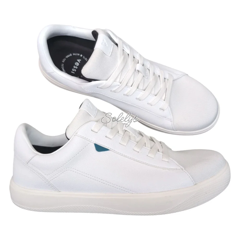 Vessi Soho Men 9 Women 10 Ivory White Low Top Waterproof Leather Casual Sneaker